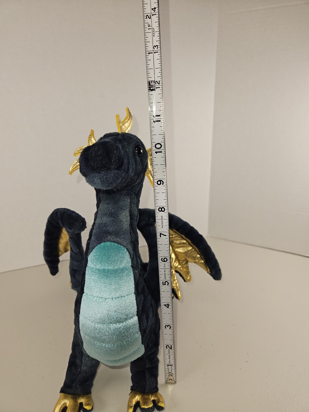 Douglas Aragon Dragon Fantasy Winged Gold Navy Plush Stuffed Animal Toy